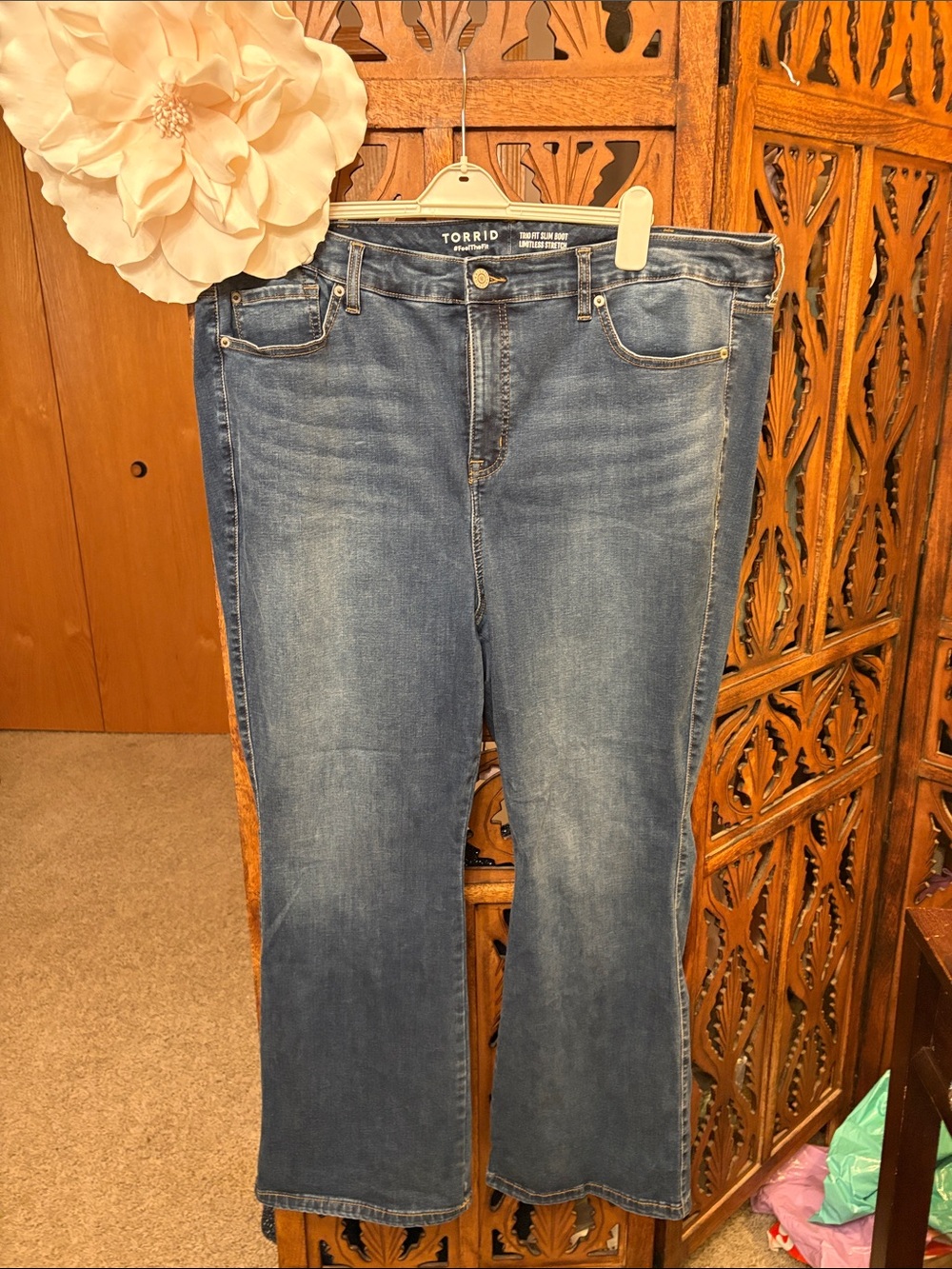 Blue Stretch Bootcut Jeans